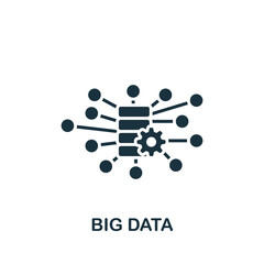 Big Data icon. Monochrome simple Artificial Intelligence icon for templates, web design and infographics