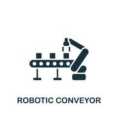 Robotic Conveyor icon. Monochrome simple Artificial Intelligence icon for templates, web design and infographics