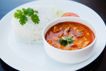 Thai curry with rice.
