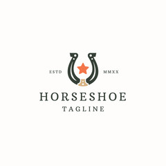 Horse shoes logo icon design template flat vector