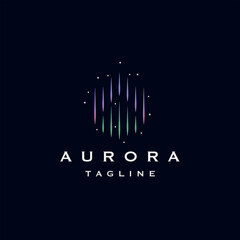 Aurora logo icon design template flat vector