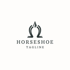 Horse shoes logo icon design template flat vector