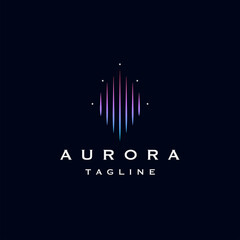 Aurora logo icon design template flat vector - obrazy, fototapety, plakaty