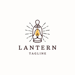 Lantern logo icon design template flat vector