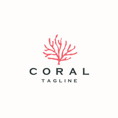 Coral logo icon design template flat vector