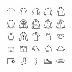 men fashion icon set . This content provides clothing, general merchandise, etc
