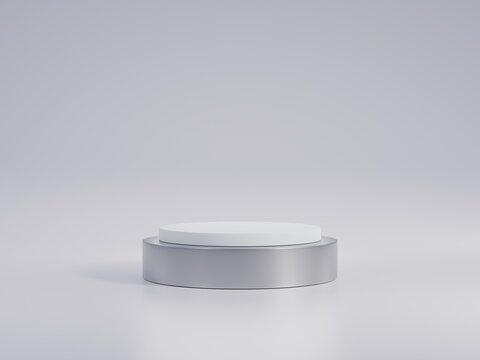 Podium mockup for product presentation, 3d rendering, white background