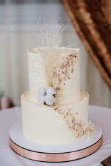 Sweet big white wedding cake