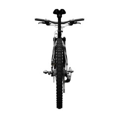 Fototapeta na wymiar Black mountain bike on an isolated white background. 3d rendering.