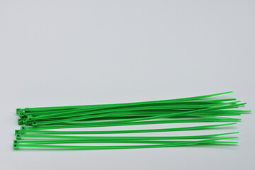 green nylon cable tile isolated on white background,nylon cable tile isolated , Zip tie
