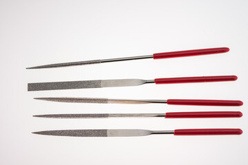 small red Rasp files isolated