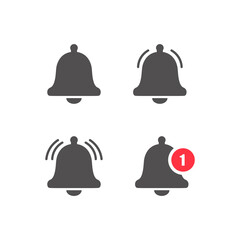 Bell notification sign set on a white background. Vector illustration EPS 10