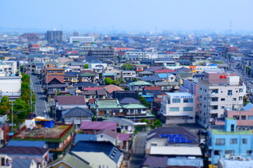 Fototapeta na wymiar 日本の市街地（住宅街）の俯瞰イメージ