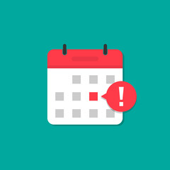 Fototapeta na wymiar Calendar reminder important event or deadline. Vector illustration EPS 10