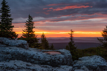 Dramatic morning light over Dolly Sods Wilderness in West Virginia