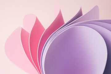 Dynamic motion abstract elements with pink and periwinkle sheets. Abstract colorful background