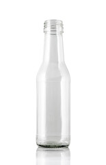 Clear Glass Bottle isolated on white background Suitable for Mockup creative graphic design.,   clipping path