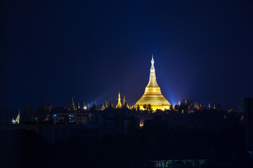 Shwedagon Pagoda, Landmark of Myanmar in Yangon
