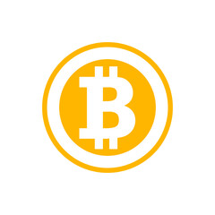 Bitcoin symbol in flat style. Cryptocurrency logo. EPS 10