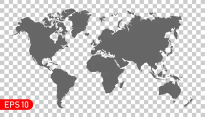 Fotobehang Detailed world map. Vector illustration. EPS 10 © hardqor4ik
