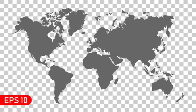 Fototapeta Detailed world map. Vector illustration. EPS 10