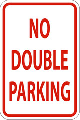 No Double Parking Sign On White Background