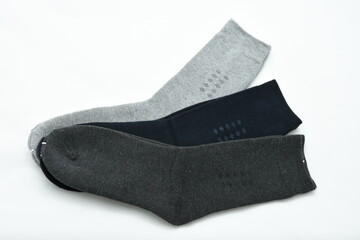 Three pair of male socks isolated on a white background
