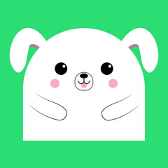 Illustration of a cute dog on a green background. Vector. EPS 10