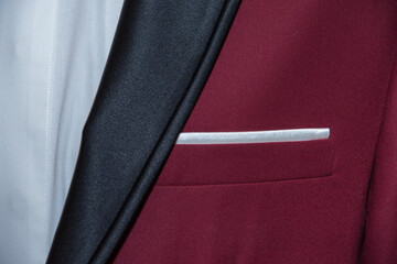  Modern style groom suit , , detail rever