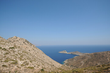 Mountain and sea in Ios island