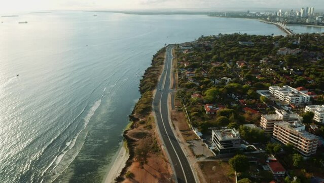 Dar es Salaam Scenic view of Coco Beach toward City Centre