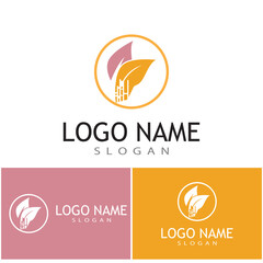 Leaf and Shutter Lens Aperture for Nature Photographer logo design inspiration