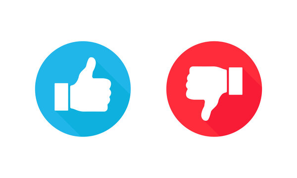 Thumb up and thumb down icon. Like and Dislike. Vector illustration. EPS 10