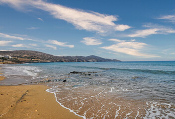 Koumbara beach in Ios island, Greece