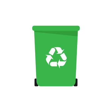 Garbage bin or trash can. Waste and rubbish recycling symbol. Vector illustration EPS 10