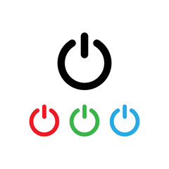 Symbol ON and OFF in different colors. Vector. EPS 10