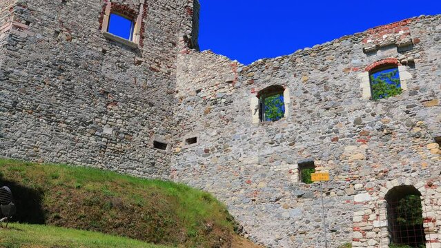 rocca borromea di arona in italia, borromeo fortress of arona, italy 