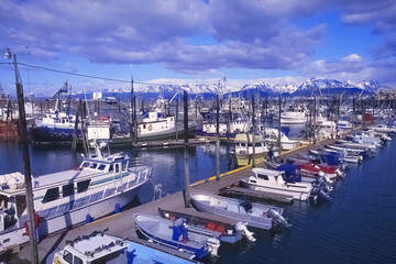 Anchorage, USA – July 10, 1996: Port of Homer, Kenai Peninsula, Alaska, USA