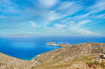 Mountain and sea in Ios island