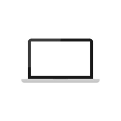 Laptop or Notebook in flat style isolated on white background. Vector illustration EPS 10