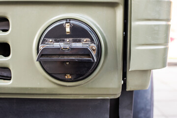 headlight blackout - special overlays on the lighting devices of military transport trucks to hide from enemy intelligence