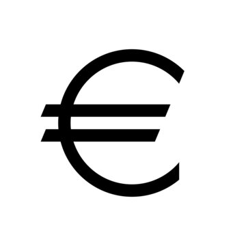 Euro official symbol isolated on white background. Vector