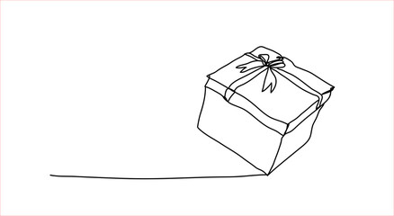 Gift Box , line drawing style, vector design
