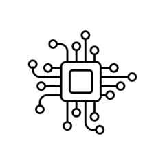 Chip processor vector icon