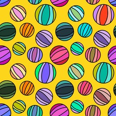 Kids seamless summer beach ball pattern for fabrics and packaging and gifts and cards and linens and wrapping paper
