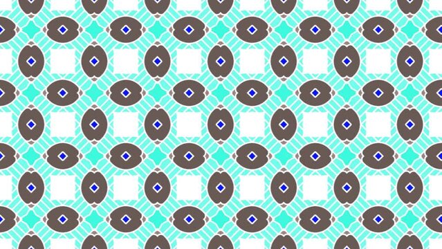 Abstract, background animation, scrolling right, brown ovals and white turquoise background