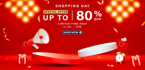 Shopping day Sale banner template design for web or social media.