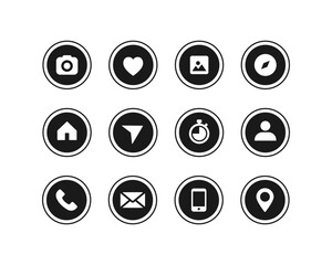 Social media icons set isolated on white background. Vector EPS 10