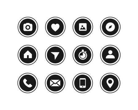 Social media icons set isolated on white background. Vector EPS 10