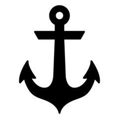 Anchor vector silhouette, simple icon, logo